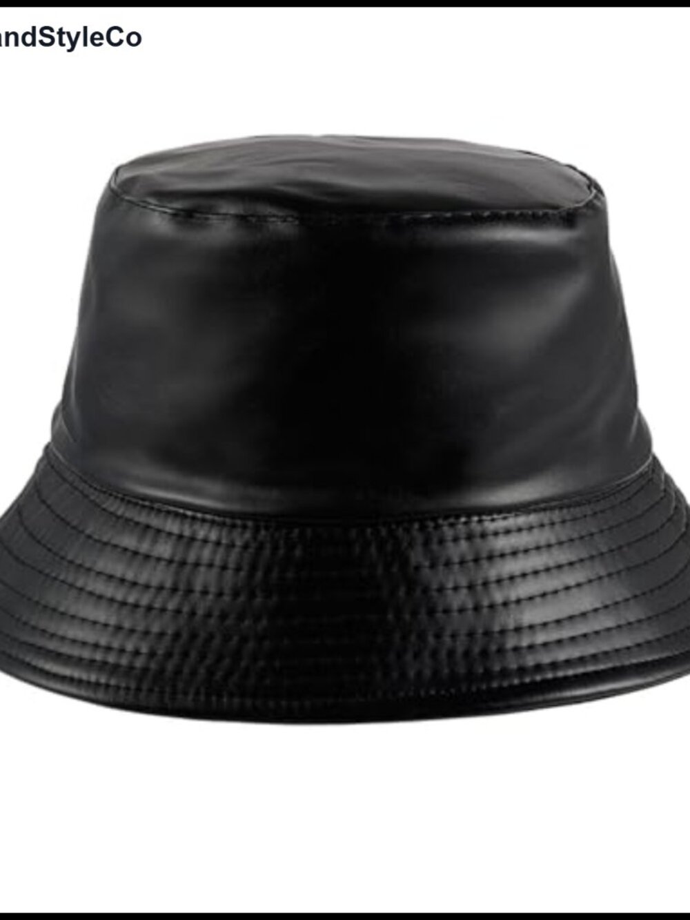 Faux Leather Bucket Hat for Women Men Foldable Adjustable Outdoor Fishing Hiking